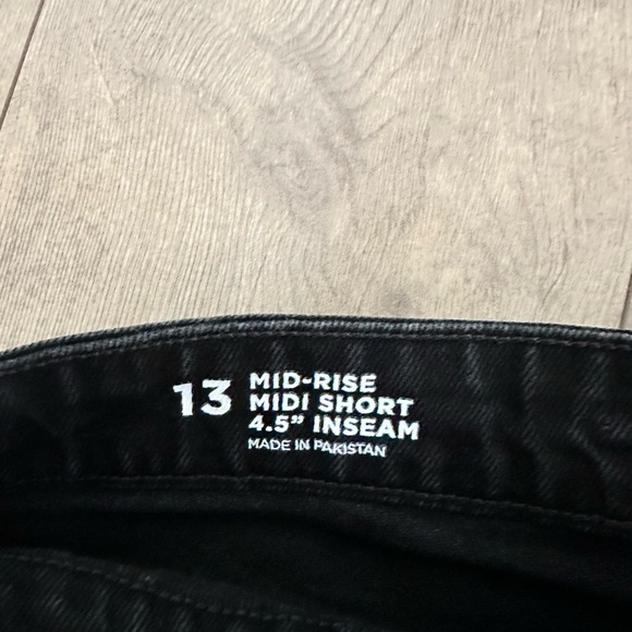 New Arizona Mid Rise Distressed Black Denim Vintage Broken style Jeans sz 13 jr - Picture 3 of 15